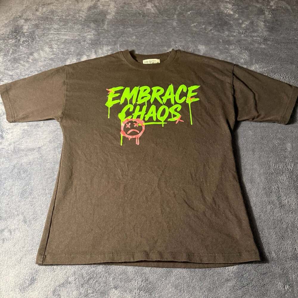 Jaqwin Embrace Chaos T-Shirt Size 14/16 Black